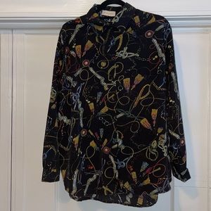 Black w/ Tassel Pattern Button Down Shirt from Boutique in Spain